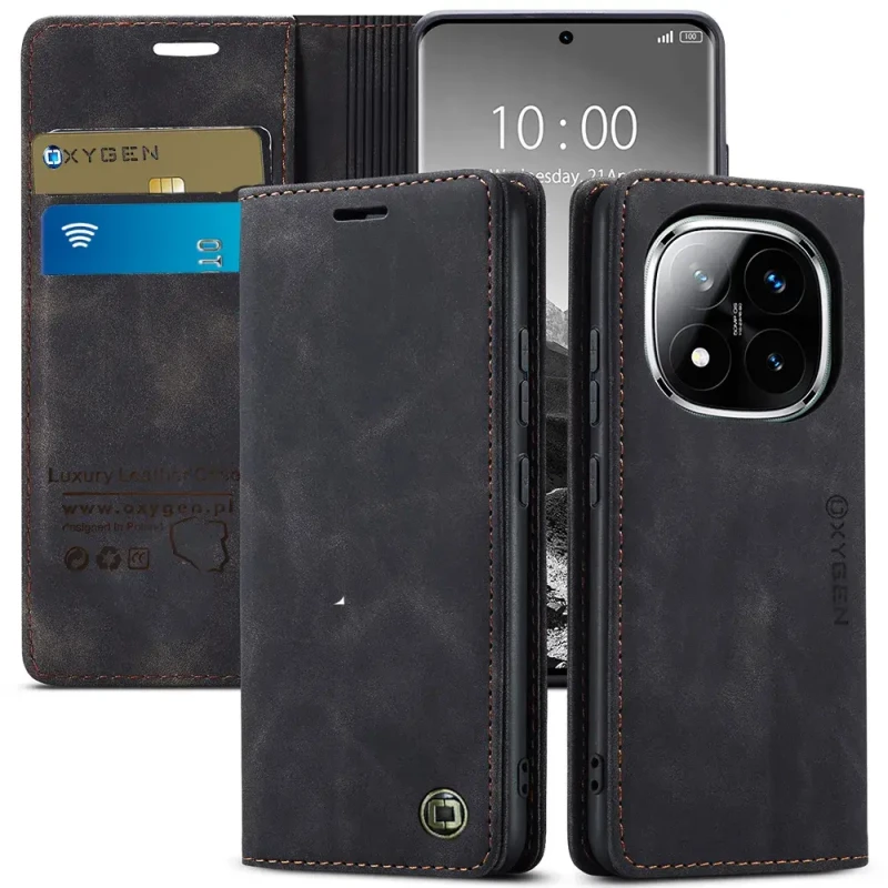 Etui na telefon Xiaomi Redmi Note 14 PRO PLUS 5G Oxygen Book Czarne.webp