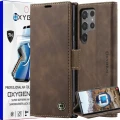 Etui na telefon Samsung Galaxy S25 ULTRA Oxygen Book Brązowe + Super Folia.webp