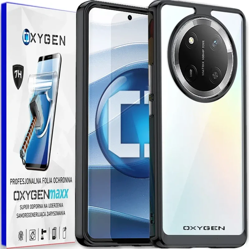 Etui na telefon Honor Magic7 Lite Oxygen Pure Czarne + Super Folia.webp