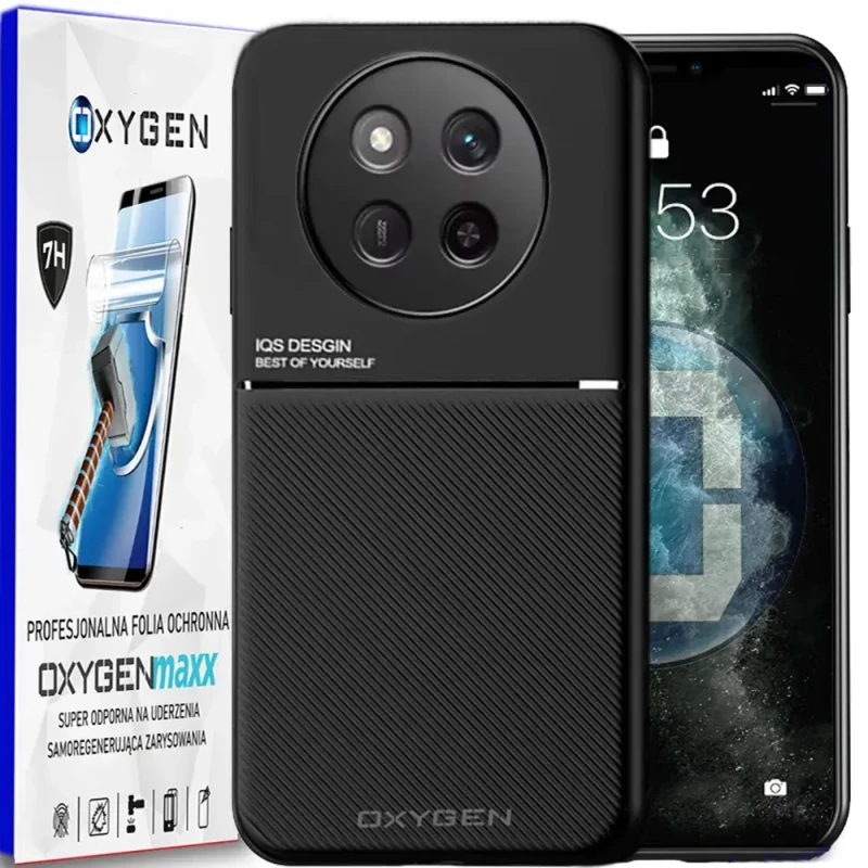 Etui na telefon Honor Magic7 Lite Oxygen IQS Czarne + Super Folia.webp