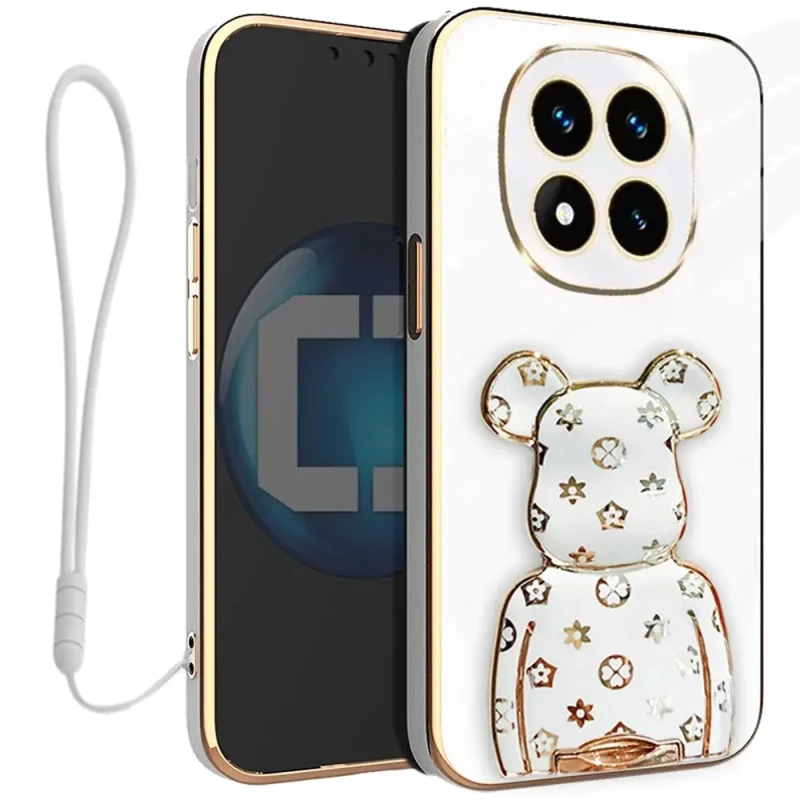 Etui na telefon Xiaomi Redmi Note 14 PRO PLUS 5G Oxygen + Uchwyt BeaR Białe + Smycz.webp