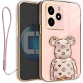 Etui na telefon Xiaomi Redmi Note 14 5G Oxygen + Uchwyt BeaR Różowe + Smycz.webp