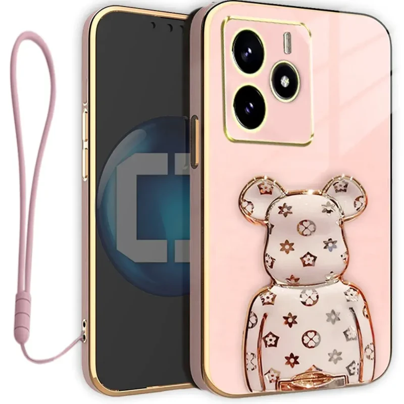 Etui na telefon Xiaomi Redmi Note 14 5G Oxygen + Uchwyt BeaR Różowe + Smycz.webp