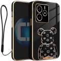 Etui na telefon Xiaomi Redmi Note 14 5G Oxygen + Uchwyt BeaR Czarne + Smycz.webp