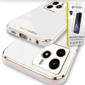 Etui na telefon Xiaomi Redmi Note 14 5G Oxygen GLOW Białe + Szkło Hartowane.webp