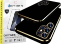 Etui na telefon Samsung Galaxy S25 Ultra Oxygen GLOW Czarne + Szkło Hartowane PREMIUM.webp