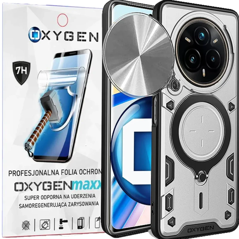 Etui na telefon Realme 14 PRO Oxygen RR Srebrne + Super Folia.webp