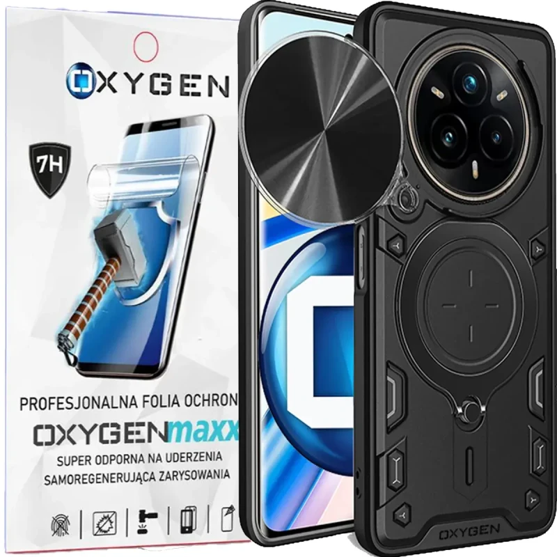 Etui na telefon Realme 14 PRO PLUS Oxygen RR Czarne + Super Folia.webp