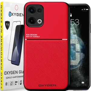 Etui na telefon Oppo Reno13 5G Oxygen IQS Czerwone + Szkło Hartowane 9H
