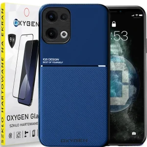 Etui na telefon Oppo Reno13 5G Oxygen IQS Niebieskie + Szkło Hartowane 9H