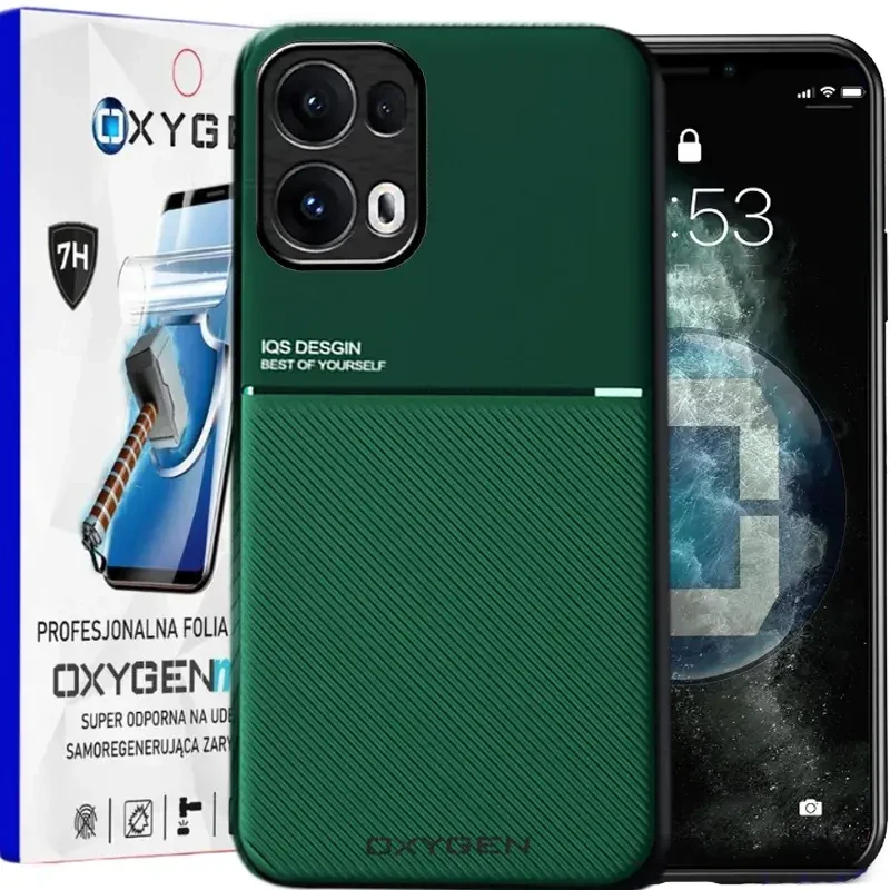 Etui na telefon Oppo Reno13 PRO 5G Oxygen IQS Zielone + Super Folia.webp