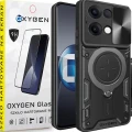 Etui na telefon Oppo Reno13 5G Oxygen RR Czarne + Szkło Hartowane 9H.webp