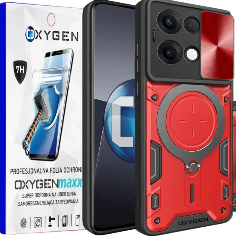 Etui na telefon Oppo Reno13 5G Oxygen RR Czerwone + Super Folia.webp