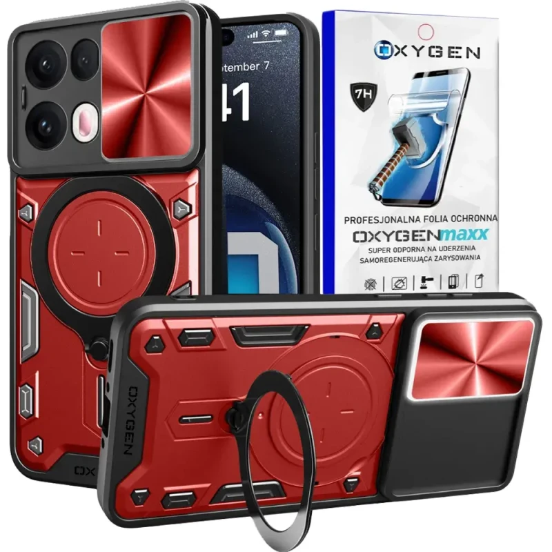 Etui na telefon Oppo Reno13 PRO 5G Oxygen RR Czerwone + Super Folia.webp