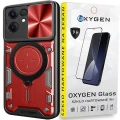 Etui na telefon Oppo Reno13 F 5G Oxygen RR Czerwone + Szkło Hartowane 9H.webp
