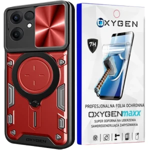 Etui na telefon Oppo Reno13 F 5G Oxygen RR Czerwone + Super Folia
