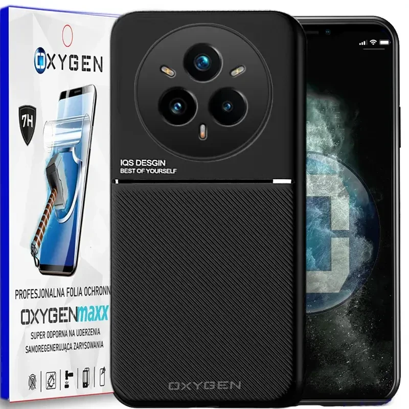 Etui na telefon Realme 14 PRO PLUS 5G Oxygen IQS Czarne + Super Folia.webp