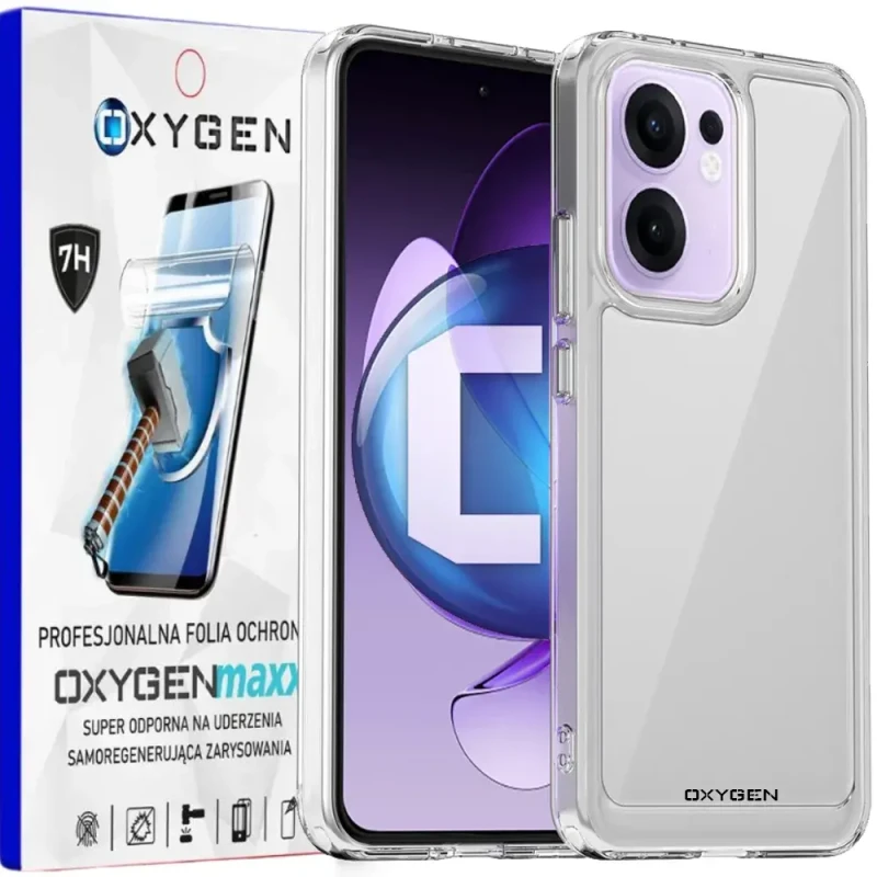 Etui na telefon Oppo Reno13 FS 5G Oxygen Pure Bezbarwne + Super Folia.webp