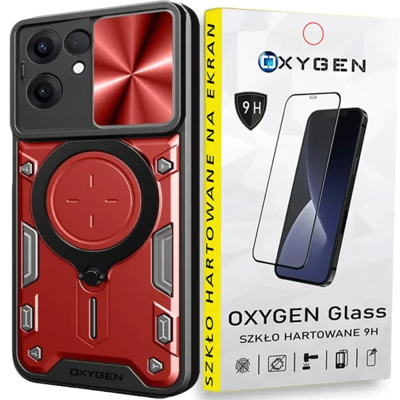 Etui na telefon Oppo Reno13 FS 5G Oxygen RR Czerwone + Szkło Hartowane.webp