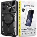 Etui na telefon Oppo Reno13 FS 5G Oxygen RR Czarne + Szkło Hartowane 9H.webp
