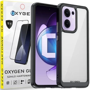 Etui na telefon Oppo Reno13 FS 5G Oxygen Pure Czarne + Szkło Hartowane 9H