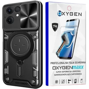 Etui na telefon Oppo Reno13 FS 5G Oxygen RR Czarne + Super Folia