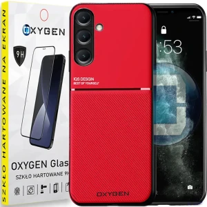 Etui na telefon Samsung Galaxy A36 5G Oxygen IQS Czerwone + Szkło Hartowane 9H