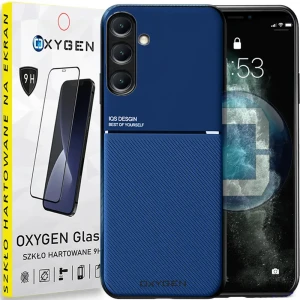 Etui na telefon Samsung Galaxy A36 5G Oxygen IQS Niebieskie + Szkło Hartowane 9H