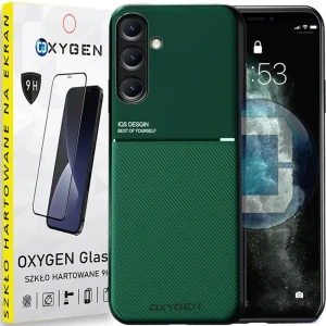 Etui na telefon Samsung Galaxy A56 5G Oxygen IQS Zielone + Szkło Hartowane 9H