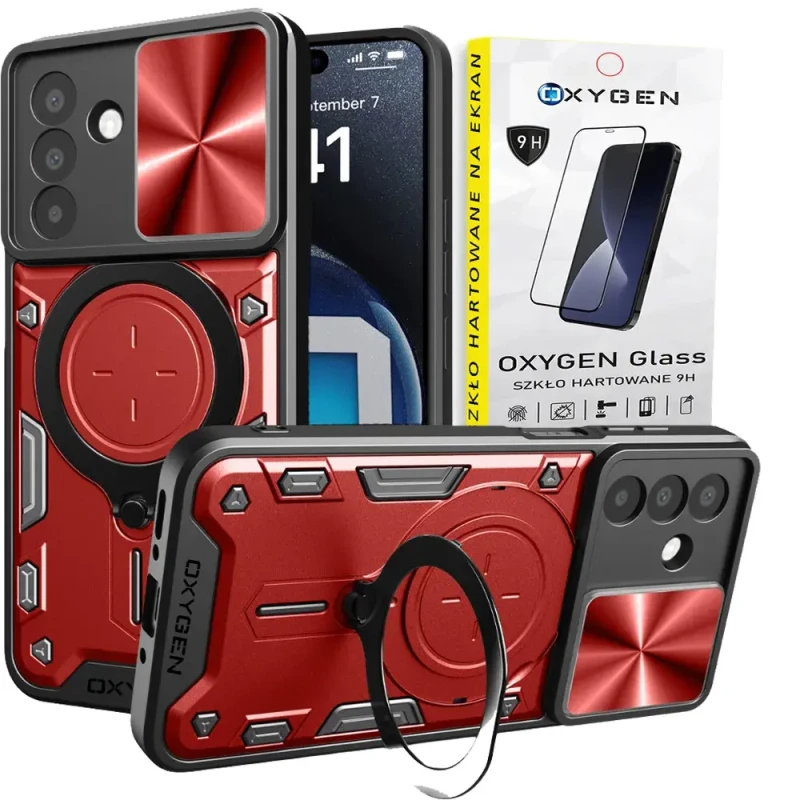 Etui na telefon Samsung Galaxy A36 5G Oxygen RR Czerwone + Szkło Hartowane 9H.webp