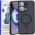 Etui na telefon Oppo Reno13 5G Oxygen MAGSafe Czarne + Super Folia.webp