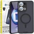 Etui na telefon Oppo Reno13 5G Oxygen MAGSafe Czarne + Szkło Hartowane 9H.webp