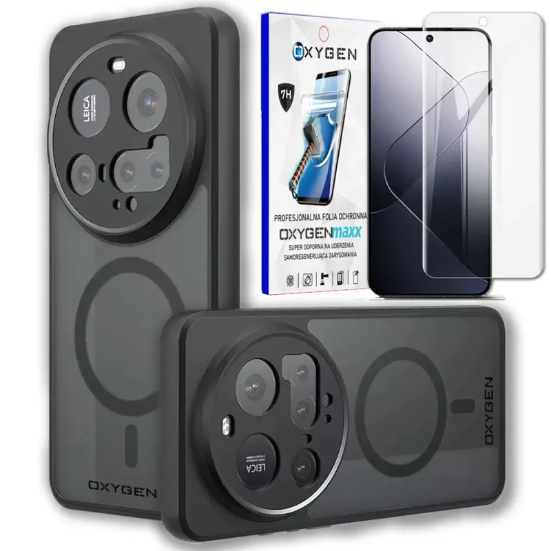 Etui na telefon Xiaomi 15 Ultra Oxygen MAGSafe Czarne + Super Folia.webp