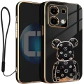 Etui na telefon Oppo Reno13 5G Oxygen + Uchwyt BeaR Czarne + Smycz.webp