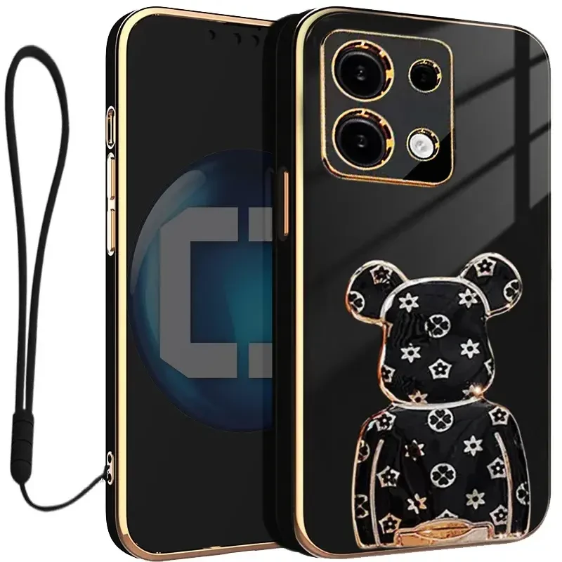 Etui na telefon Oppo Reno13 5G Oxygen + Uchwyt BeaR Czarne + Smycz.webp