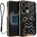 Etui na telefon Oppo Reno13 PRO 5G Oxygen + Uchwyt BeaR Czarne + Smycz.webp
