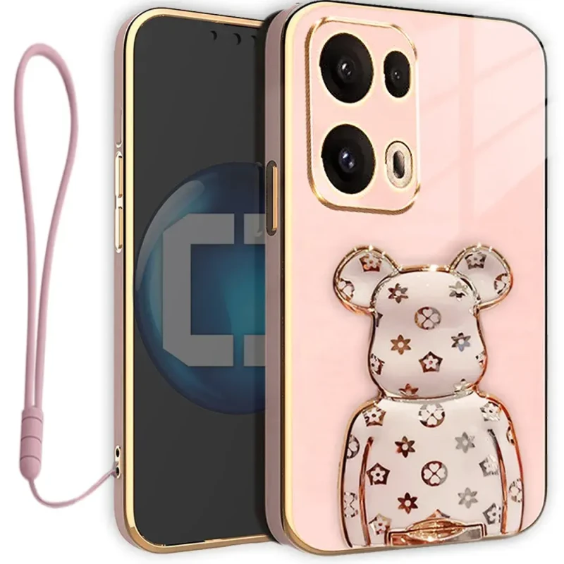 Etui na telefon Oppo Reno13 PRO 5G Oxygen + Uchwyt BeaR Różowe + Smycz.webp