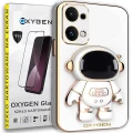 Etui na telefon Oppo Reno13 5G Oxygen + Uchwyt Astro Białe + Szkło Hartowane 9H.webp