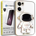 Etui na telefon Oppo Reno13 F 5G Oxygen + Uchwyt Astro Białe + Szkło Hartowane 9H.webp