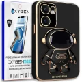 Etui na telefon Oppo Reno13 F 5G Oxygen + Uchwyt Astro Czarne + Super Folia.webp