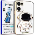 Etui na telefon Oppo Reno13 F 5G Oxygen + Uchwyt Astro Białe + Super Folia.webp