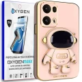 Etui na telefon Oppo Reno13 PRO 5G Oxygen + Uchwyt Astro Różowe + Super Folia.webp