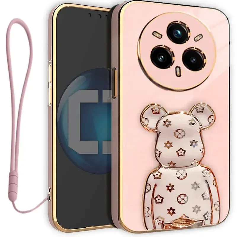 Etui na telefon Realme 14 PRO PLUS 5G Oxygen + Uchwyt BeaR Różowe + Smycz.webp