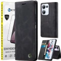 Etui na telefon Oppo Reno13 5G Oxygen BooK Czarne + Szkło Hartowane.webp