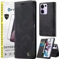Etui na telefon Oppo Reno13 F 5G Oxygen BooK Czarne + Szkło Hartowane.webp