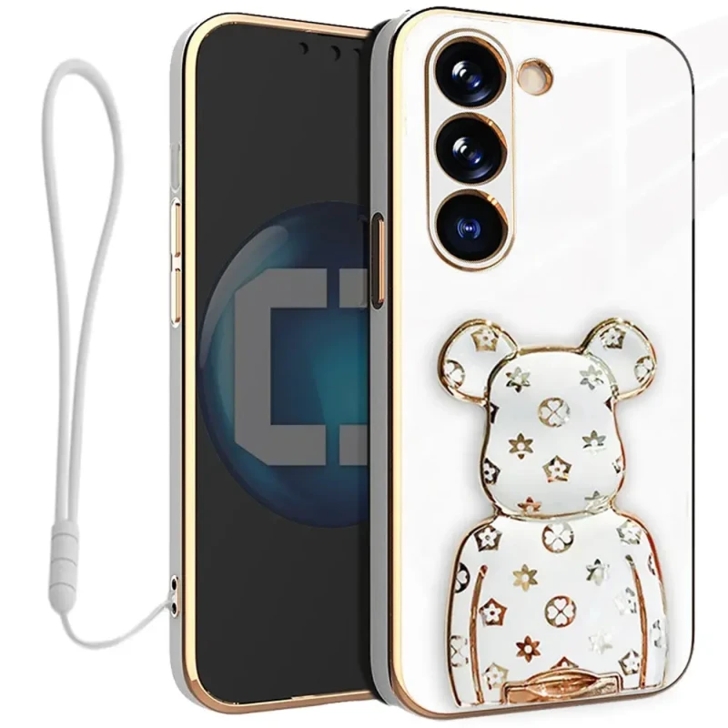 Etui na telefon Samsung Galaxy A56 5G Oxygen + Uchwyt BeaR Biały + Smycz.webp