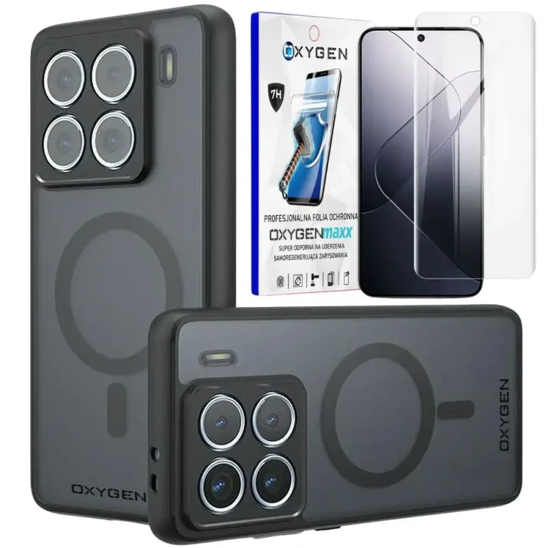 Etui na telefon Xiaomi 15 5G Oxygen MAGSafe Czarne + Super Folia.webp