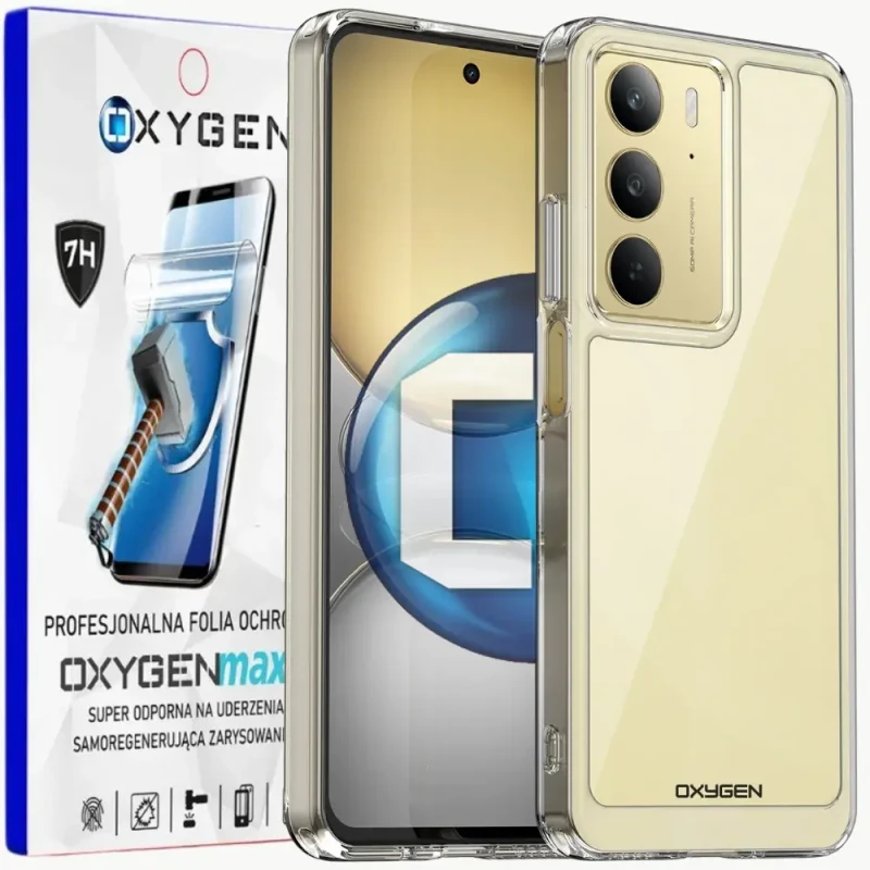 Etui na telefon Realme 14x Oxygen Pure Bezbarwne + Super Folia.webp