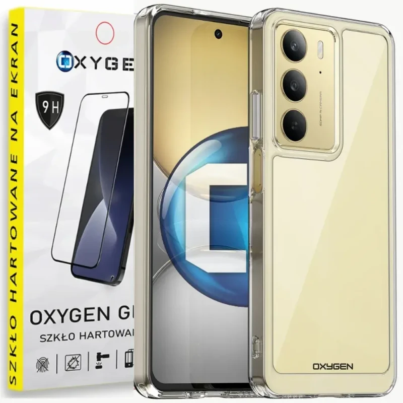 Etui na telefon Realme 14x Oxygen Pure Bezbarwne + Szkło Hartowane 9H.webp