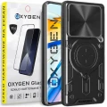 Etui na telefon Xiaomi 15 5G Oxygen RR Czarne + Szkło Hartowane 9H.webp